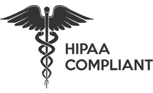 Black and white hipaa compliant logo