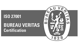 Black and white ISO certification Logo