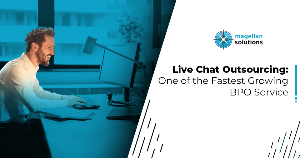 A blog banner by Magellan Solutions titled Live Chat Outsourcing: One of the Fastest Growing BPO Service