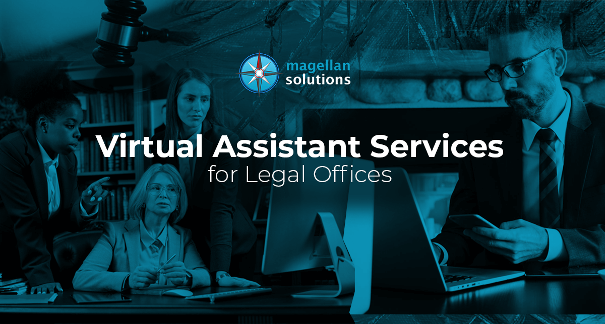 A blog banner by Magellan Solutions titled Virtual Assistant Services for Legal Offices