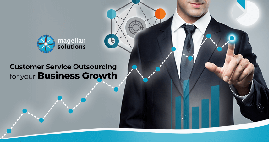 A blog banner by Magellan Solutions about Customer Service Outsourcing For Your Business Growth