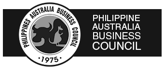black and white Philippine Australia Business Council logo