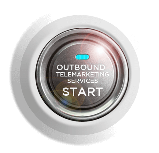 metallic outbound start button with cyan light indicator