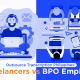 A blog banner by Magellan Solutions titled Outsource Transcription Philippines: Freelancers vs BPO Employees?