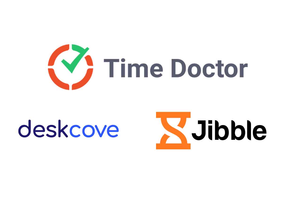 Time Doctor, Jibble, Deskcove logos in Best Remote Worker Monitoring Tools sub banner