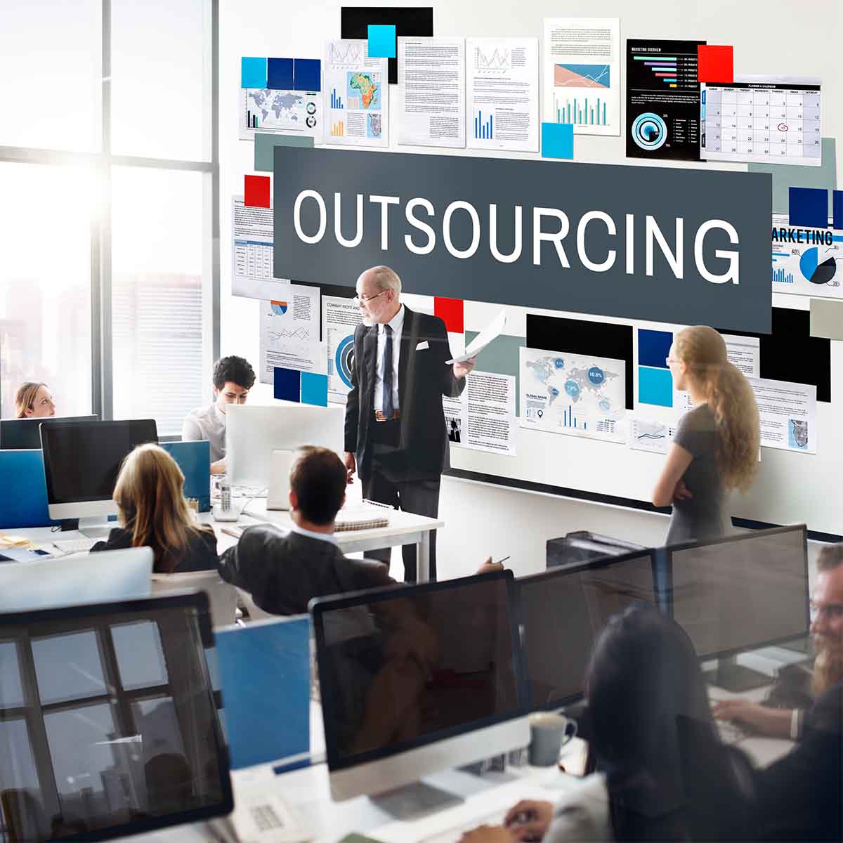 Outsourcing word in is it better to outsource? sub banner