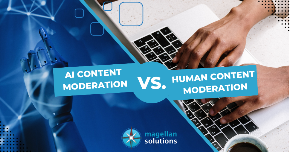 AI Content Moderation vs. Human Content Moderation banner