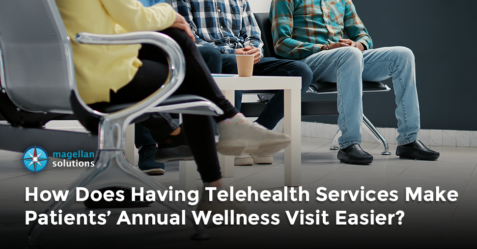 People waiting in How Does Having Telehealth Services Make Patients’ Annual Wellness Visit Easier? banner