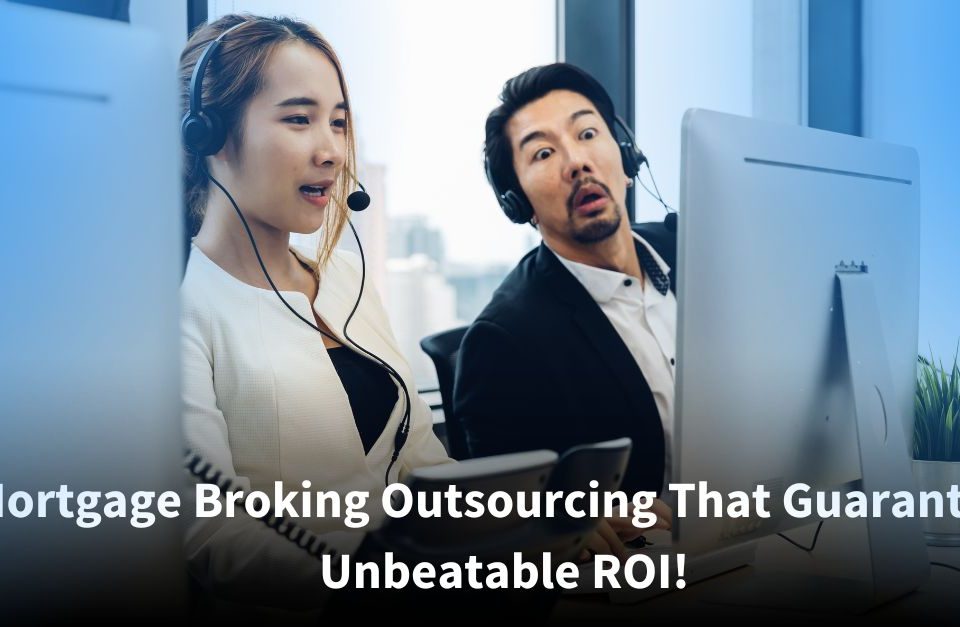 Mortgage broking team engaged in a productive discussion, highlighting outsourcing services with high ROI potential.