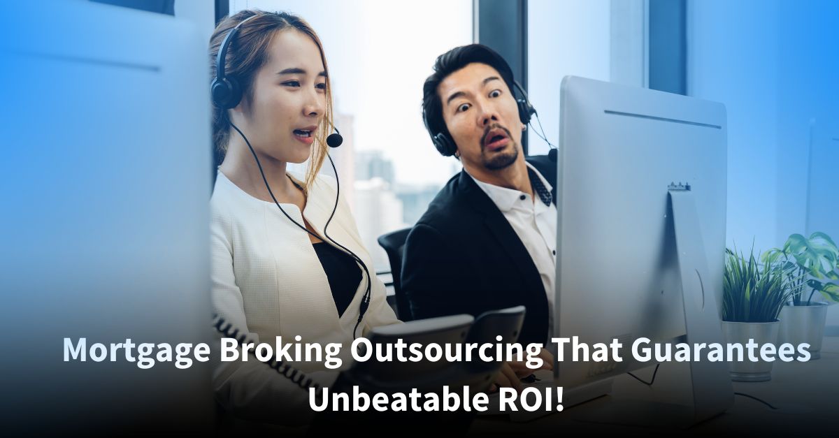 Mortgage broking team engaged in a productive discussion, highlighting outsourcing services with high ROI potential.