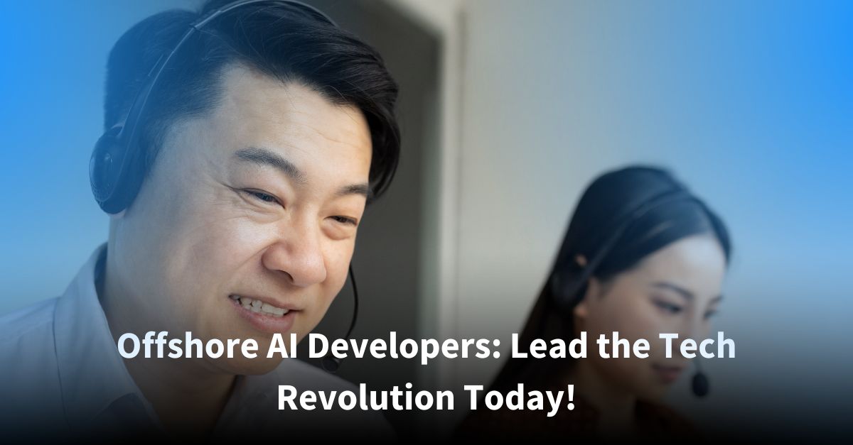 Dedicated offshore developers working on advanced AI projects, demonstrating global tech leadership through outsourcing.